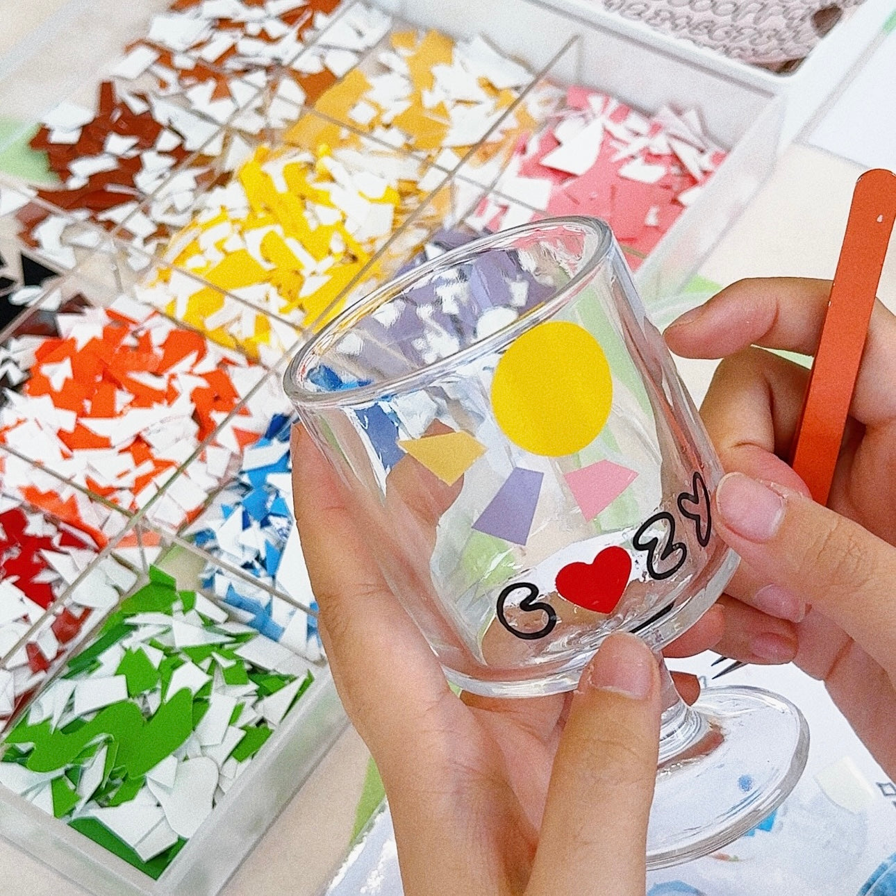 FROM SCRAPS TO SHAPES: GLASS CUP DECAL WORKSHOP