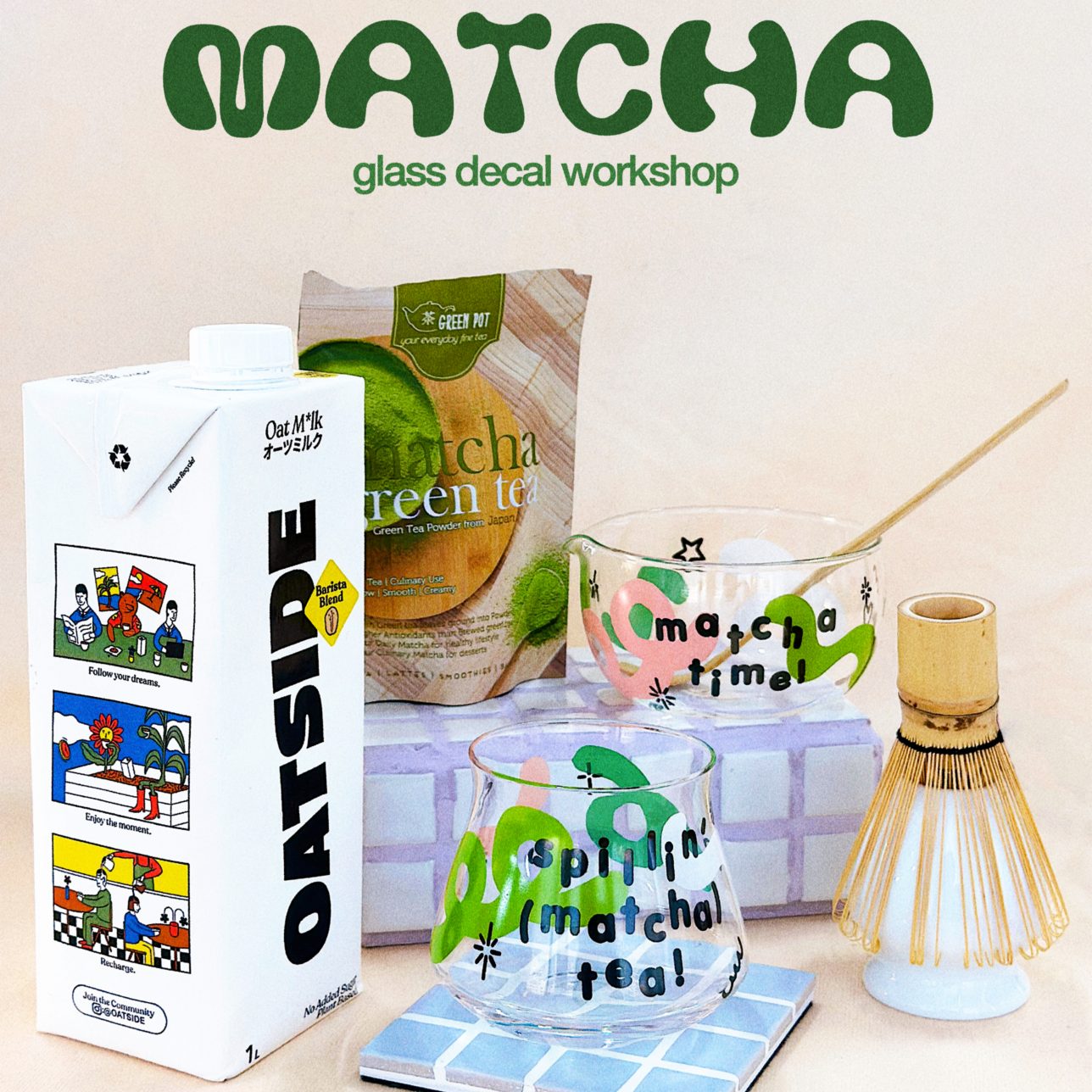 MATCHA GLASS DECAL WORKSHOP (3H)