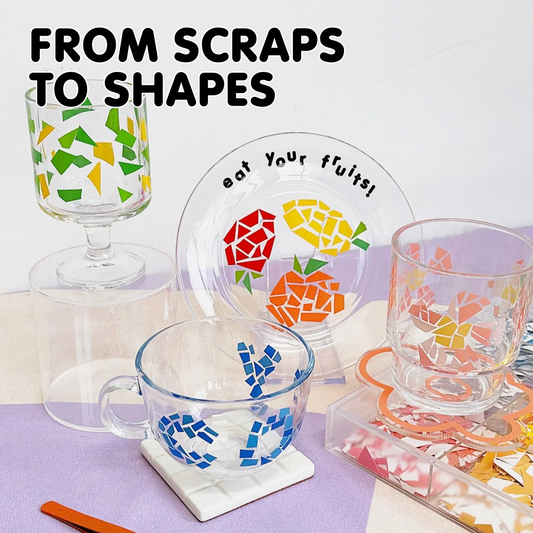 FROM SCRAPS TO SHAPES: GLASS CUP DECAL WORKSHOP (1.5H) (NO ILLUSTRATIONS PROVIDED)